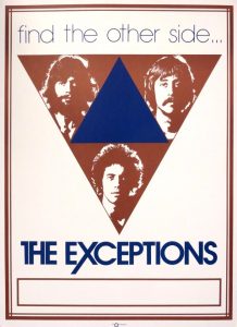 Classic poster from the late 1970s, featuring popular pop rock band, The Exceptions